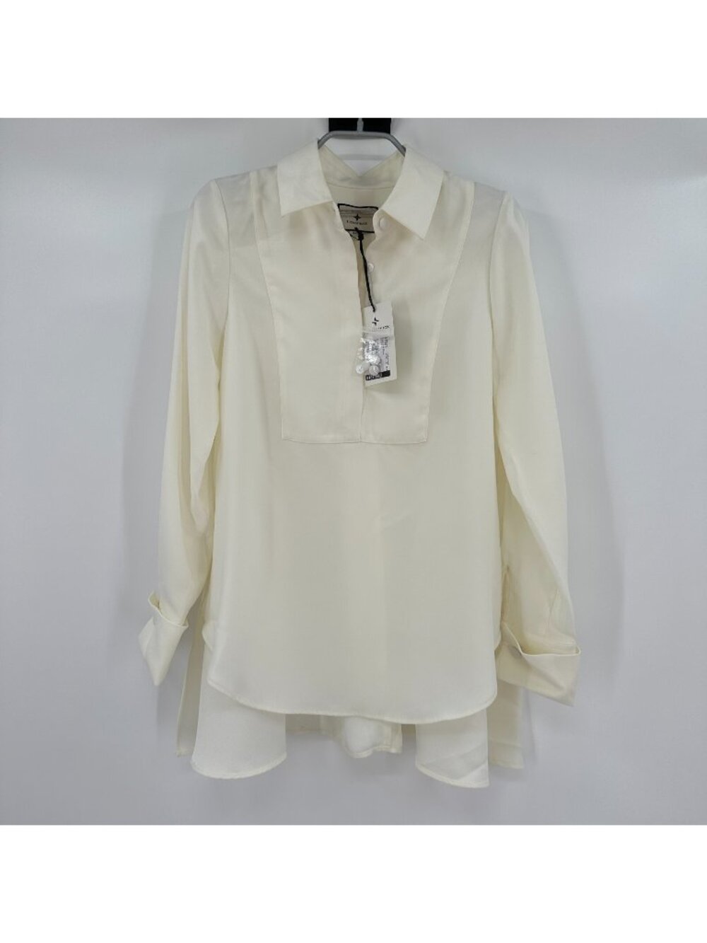 Tuckernuck Women's Cream Carrie Blouse sz S NWT Long Sleeve Collared Career Top